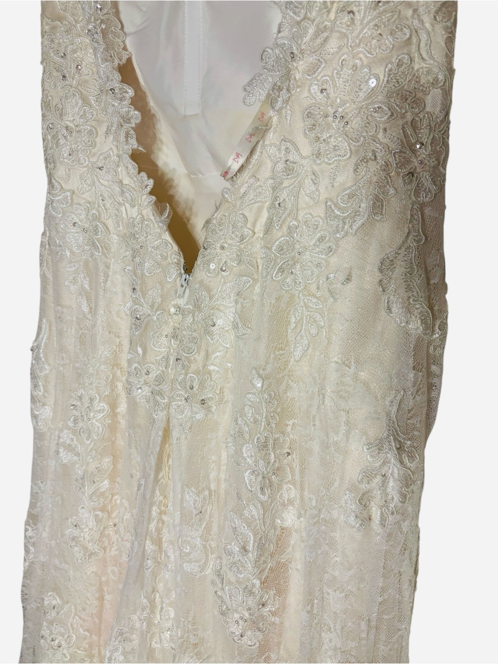 Cocomelody Lace Wedding Dress Sweetheart Illusion Back Layered A-Line Train - Picture 4 of 12